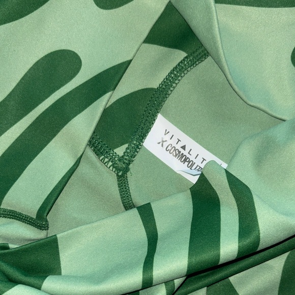 Abstract Green Patterned Women's Leggings - Picture 3 of 4